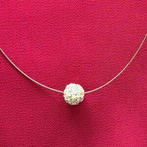 💎 Crystal Ball Pendant Necklace on Fine Silver Chain | Minimalist Sparkle ✨